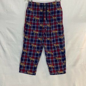 Varsity Men Buck Deer Red Elastic Waist Pull On Straight Sleepwear Pajama Size L